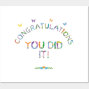 Congratulations you did it - tropical word art Posters and Art